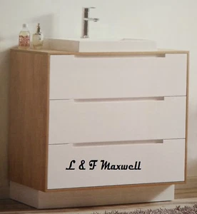 OAK Look Frame Vanity with polymarble basin and soft close drawers 750-1500mm - Picture 1 of 13