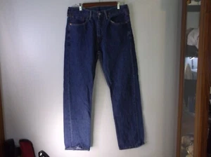 Levis 505 Men's Jeans Straight Leg Denim Mid Rise Pockets Blue Size W32XL30 - Picture 1 of 8
