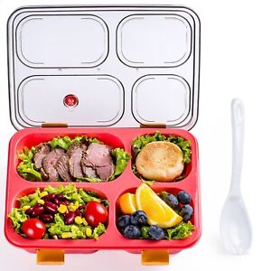 Toolzia Bento Box for Kids and Adults,Dishwasher Safe, Leak-proof (Rose Red)