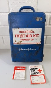Vintage 1979 Johnson & Johnson Industrial First Aid Kit Number 25 mit Anleitungen - Bild 1 von 12