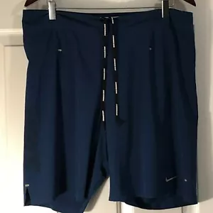 Nike Dri-Fit Men 34 Blue & Mint Green Lined Reflect Running Active Shorts - Picture 1 of 7