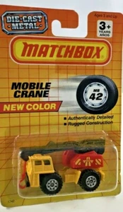 Matchbox gru mobile MB42 vintage 1992 giallo con finiture rosse nuova su blister - Foto 1 di 6