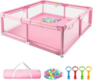 Supernic Baby Playpen with Mesh Walls Ocean Balls & Pull for Indoor & Outdoor - Picture 1 of 13