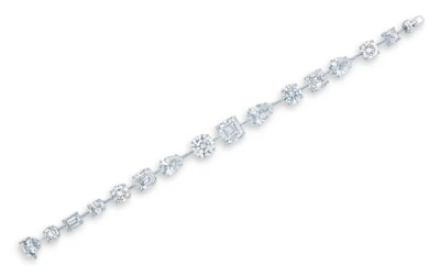 Brazalete fino tenis diamantes 28,70 quilates creado en laboratorio multiforma blanco brillante Foto 1 de 4