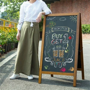 100cm Wood A-Frame Blackboard Chalkboard Cafe Bar Pub Promotion Menu Sign Board - Picture 1 of 21