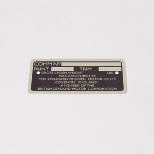 Commissione Targa per Triumph Vitesse TCP1001 - Imagen 1 de 1