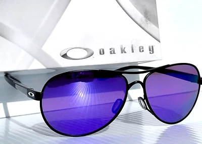 NEW Oakley FEEDBACK Satin Black 59mm POLARIZED Galaxy Violet Lens Sunglass 4079 - Image 1 of 4