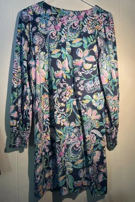 Lilly Pulitzer Diann Dress High Tide Navy She's Got Sol Size Large Tropical - Image 1 of 4