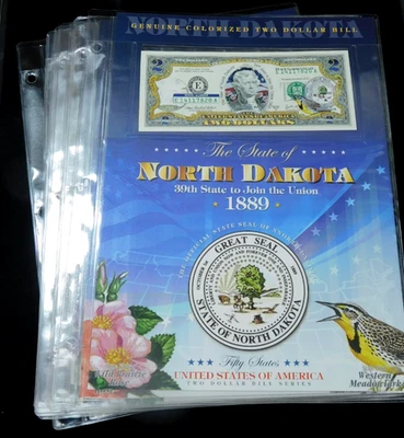 Lot of 9x 2003 $2 Colorized Federal Reserve Notes - UNC - Image 1 of 4