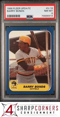 Actualización Fleer 1986 #U-14 Barry Bonds RC Pirates PSA 8 Foto 1 de 2