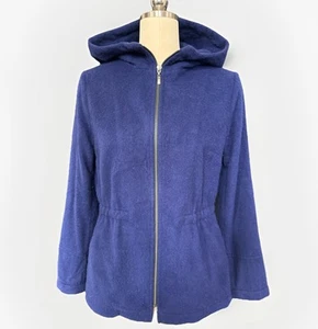 KUNA 100% Alpaca Wool Jacket Hooded Long Blue Sz Xs Womens Made In Peru - Picture 1 of 8