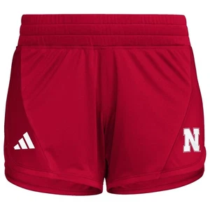 Pantalones Cortos Adidas Para Mujer Nebraska Cornhuskers Aeroready Diseñados para Moverse Medianos Rojo - Imagen 1 de 3