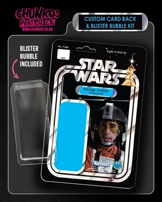 Star Wars Wedge X-Wing Custom Card Back Kit & Blister Bubble - Vintage Kenner 2 - Image 1 of 2