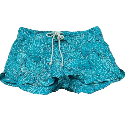 Lilly Pulitzer Mens Shorts Drawstring Waist Fish Print Beach Blue Size Large - Image 1 of 4
