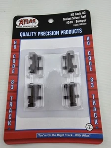 Atlas #518 Bumpers (4-pack)  HO Scale - Made for Code 83 Rails BROWN - Picture 1 of 4