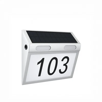 Solar Cottage Number Light–IP65 LED Sign|Overcast Charging & Replaceable Numbers - image 1 of 4