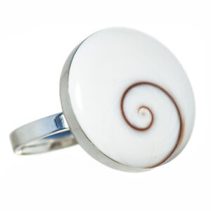 Ring mit Shiva Auge Muschel, Operculum 1 - 2 cm 925 Silber Bella Carina