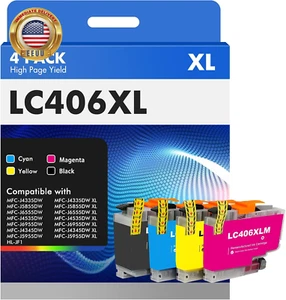 LC406 LC406XL Ink Cartridges for Brother Printer LC 406XL 406 XL for MFC-J4335DW - Picture 1 of 8