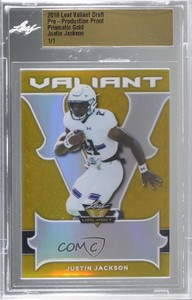2018 Leaf Valiant 1/1 Justin Jackson #BA-JJ1 Rookie Auto RC 0a3
