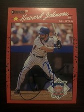 1990 Donruss #654 Howard Johnson New York Mets Signed Card Autographed