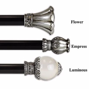 Bloom Two-tone Collection 1" Single,choose from 3 finials & 5 sizes(28"-240") - Picture 1 of 4
