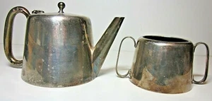 Hatton Silver Plate Tea Pot & Double Handled Sugar Bowl to Polish Excell Condit. - Picture 1 of 10