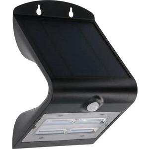 Solar LED-Strahler Fluter Flutlicht schwarz Bewegungsmelder 3,2W warmweiß IP65 - Bild 1 von 4