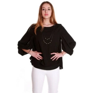 COCONUDA Blouse Shirt Jersey Jacket Woman Girl Fashion Black M9137 - Picture 1 of 6