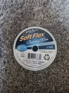 Soft Flex Satin Silver Beading Wire, Fine 30ft - Picture 1 of 1
