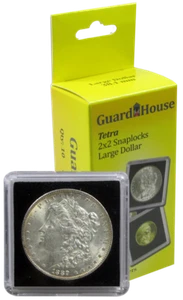 5 Guardhouse Tetra 2x2 Portamonedas Snap Capsule 38mm Morgan Silver Dollar Estuche - Imagen 1 de 1