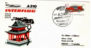 DDR INTERFLUG A310 Erstflug BERLIN-PEKING-BERLIN mit MiNr 3103; 5-7-87 - Picture 1 of 1