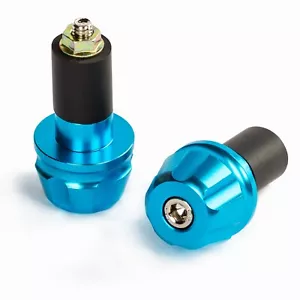 2x Contrappesi Stabilizzatori 17mm Manubrio Moto Scooter Alluminio Blu - Foto 1 di 1
