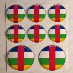 Stickers Central African Republic Gel Domed Resin 3D Flags Vinyl Sticker Decals - Imagen 1 de 1
