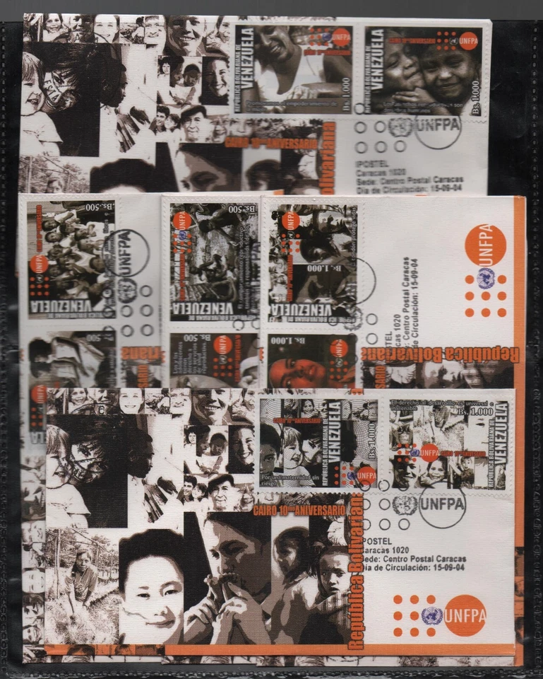 Venezuela: 2004; 5 first day cover with 1641 a-j, 10 different val. VS025 - Image 1 of 1