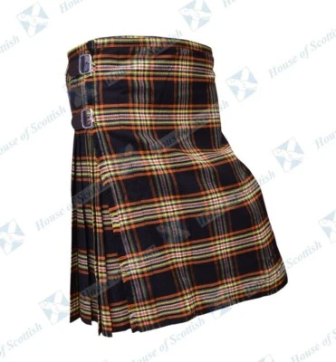 HOUSE OF SCOTTISH MEN'S SCOTTISH TRADITIONAL HIGHLAND BEAR PRIDE TARTAN KILTS 8 YARDS 16 OZ
