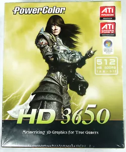 PowerColor HD 3650 ATI Radeon 3D Graphics Card 512Mb 128bit Crossfire X PCI-E - Picture 1 of 4
