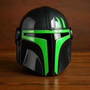 Mandalorian Warrior Helm | 18G Steel | Glossy Black & Red Finish | - Bild 1 von 5