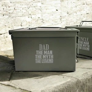 The Man The Myth The Legend Personalized Engraved Metal 50 Caliber Ammo Can - Picture 1 of 2