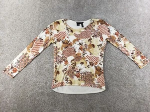 Michelle Nicole Womens Sweater Large Beige Geometric Beaded Viscose Nylon Blend - Picture 1 of 11