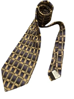 Corbata HONORS Hecha en Estados Unidos Azul Beige Seda Corbata Para Hombre Foto 1 de 4