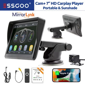 7" Portable Wireless Carplay Car Stereo Radio BT GPS Navigation USB FM + Camera - Picture 1 of 12