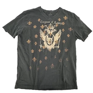 Express Affliction type V neck Shirt Black Men's Medium y2k - Picture 1 of 6