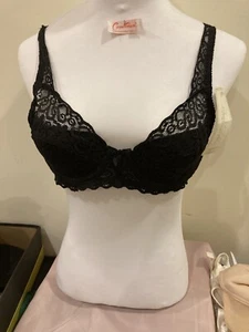 Sujetador Rene Rofe Encaje Con Aros 34A Negro Nuevo Con Etiquetas Ligeramente Forrado Para Añadir - Imagen 1 de 7