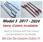 Custom Black OR Chrome Door Handle Covers 2017 - 2024 Tesla Model 3 YOU PICK CLR