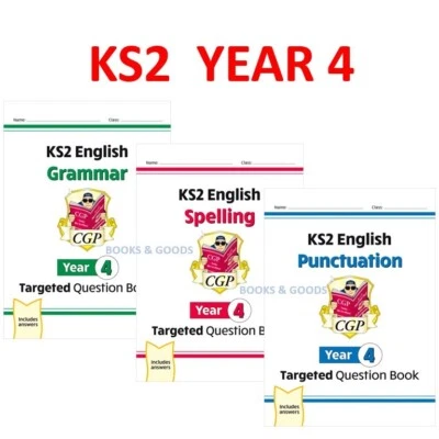 KS2 Year 4 English Targeted Question 3 Workbooks Bundle with Answer Ages 8-9 CGP - Image 1 of 4