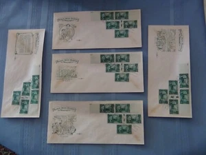 US # 930 FDR 1 Cent Set Of 5 Pent Arts Cachet Unaddressed FDC W/Label #10 - Picture 1 of 4