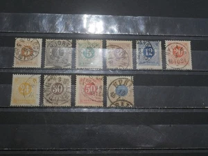 SUEDE SERIE 10 TIMBRES OBLITERES DE 1872. BONNE COTE - Picture 1 of 1