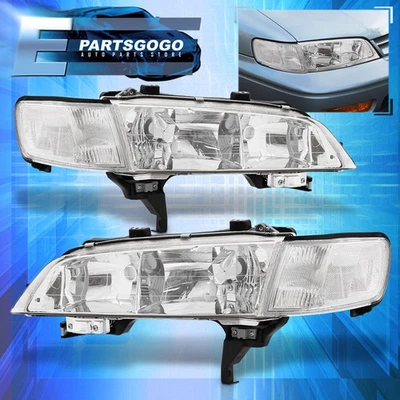 For 94-97 Honda Accord CD JDM Chrome Headlights + Clear Corner Reflector Lamps Foto 1 de 4