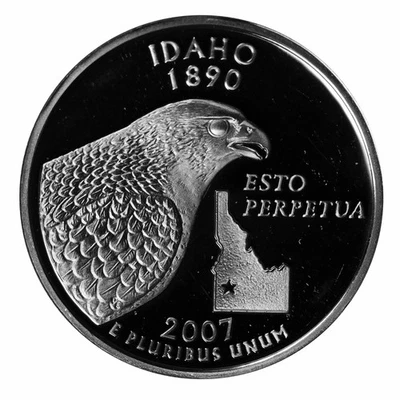 2007 S State Quarter Idaho Gem Deep Cameo Proof 90% Silver - Image 1 of 4