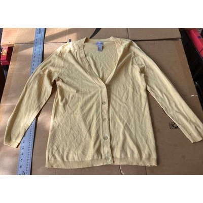 Suéter Cárdigan Amarillo Chicos, Para Mujer Talla 1 Acanalado Cuello en V, Abotonable, Primavera Foto 1 de 4